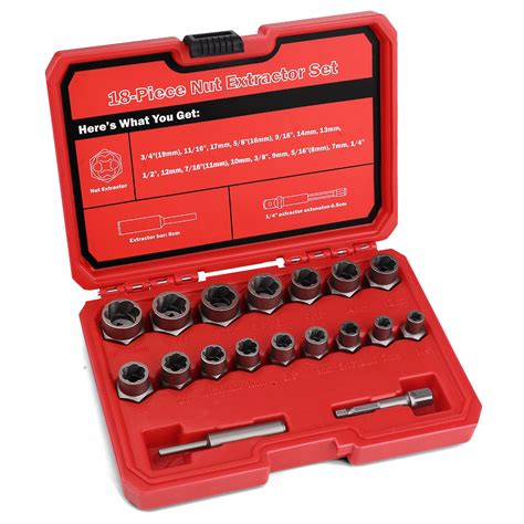 Buy UYECOVE 18 Piece Bolt Extractor Set, 3/8'' Drive Easy Out Bolt