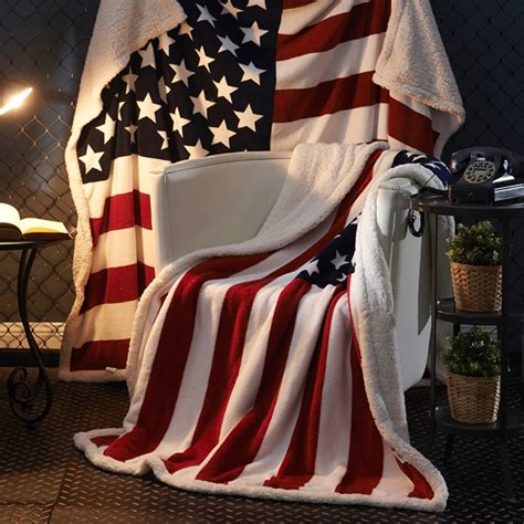 Free Shipping 50 Off Dual Sided Thick Super Soft Usa Flag Blanket