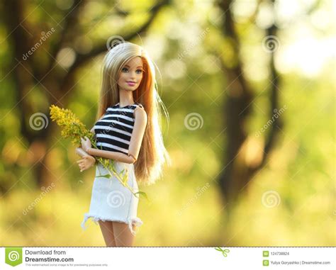 A Beautiful Barbie With White Hair Stylish Doll Editorial Photo