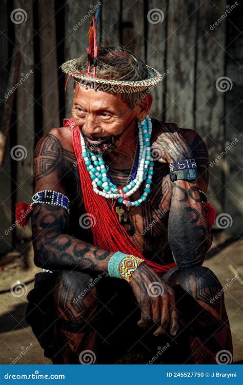 Cacique Of The Asurini Tribe In Brazil Editorial Image Image Of