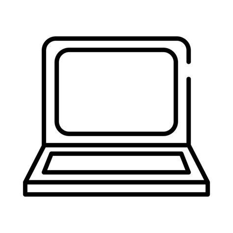 Laptop Computer Portable Device Line Style Icon 2599592 Vector Art At