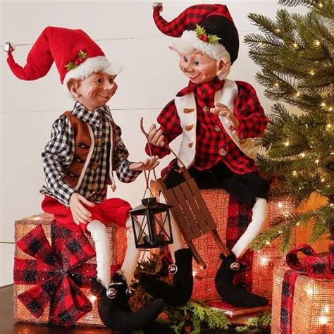 Christmas Elf Figures For Decorating Two Elves Each Measures 30