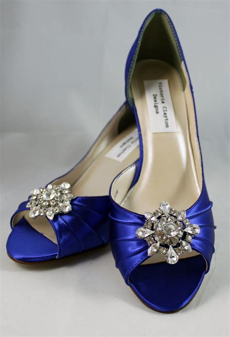 Royal Blue Low Heel Wedding Shoe Size 8 Sale 25 Heel