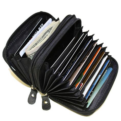 Leatherboss Rfid Genuine Leather Credit Card Holder Accordian Wallet