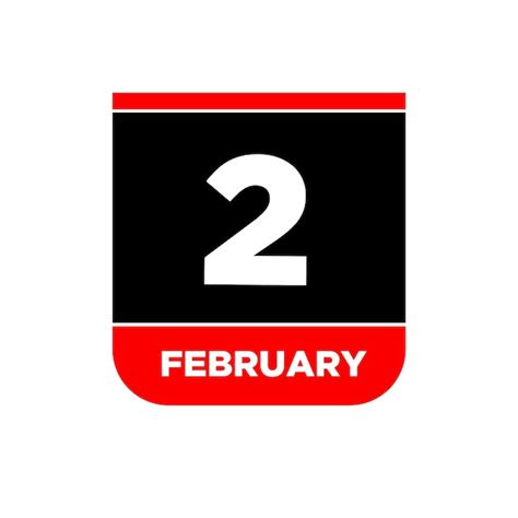 Premium Vector 2 Feb Calendar Day Vector Icon
