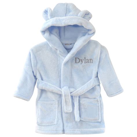 Personalised Blue Baby Dressing Gown With Ears By Elimonks