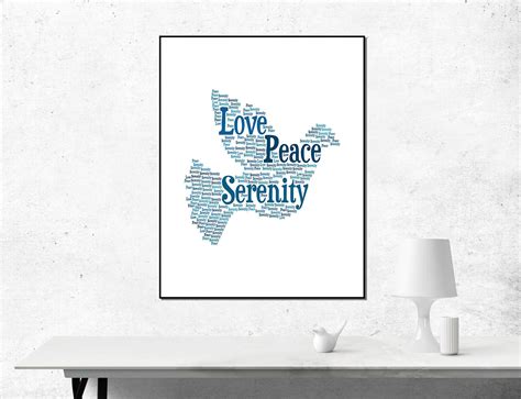 Love Peace Serenity Print Inspirational Quote Instant Etsy