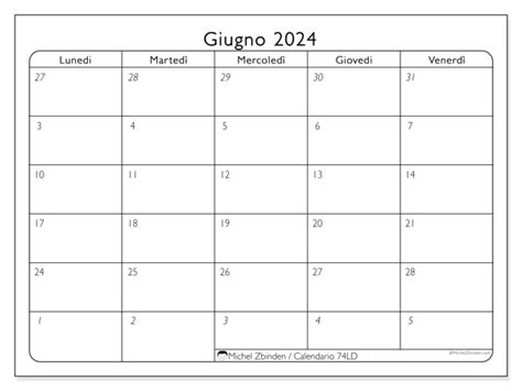 Calendario Giugno 2024 Da Stampare “48ld” Michel Zbinden Ch