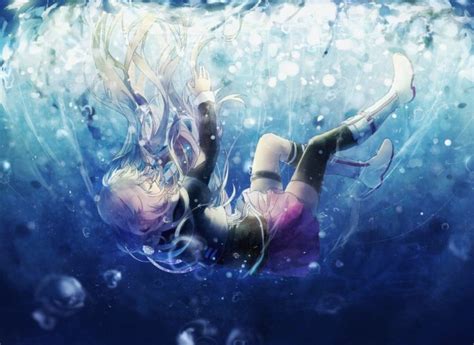 Vocaloid Ia Vocaloid Underwater Water Long Hair Thigh Highs