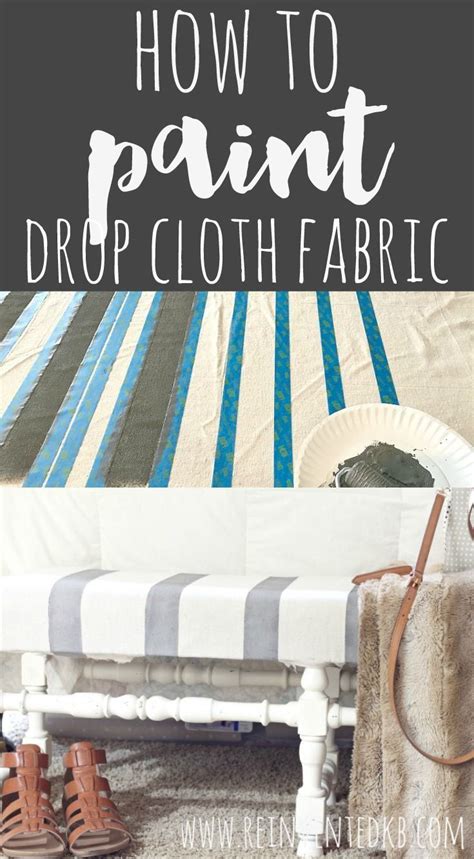 How To Paint Drop Cloth Fabric An Upholstered Bench Reinvented Kb