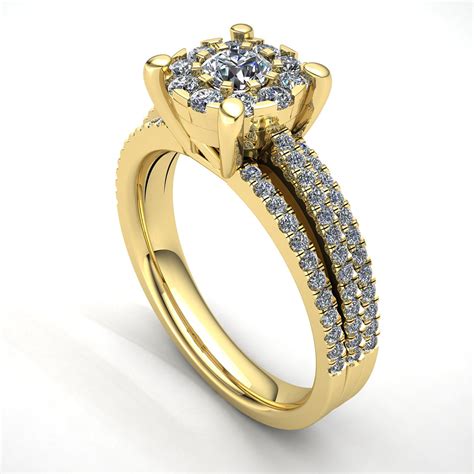 Genuine 5ct Round Cut Diamond Womens Bridal Cluster Engagement Ring 18k Gold Ebay