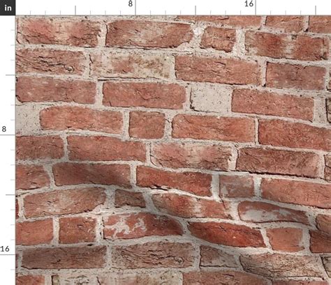 Brick Wall Fabric Antique Brick Fabric By Willowlanetextiles Etsy