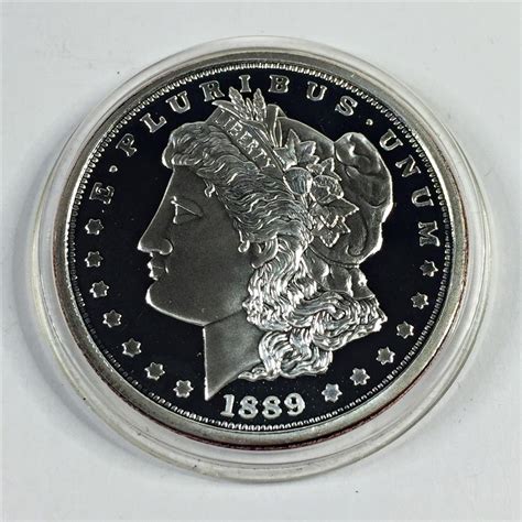 1889 Cc Silver Layered Morgan Silver Dollar Replicaproofin Protective