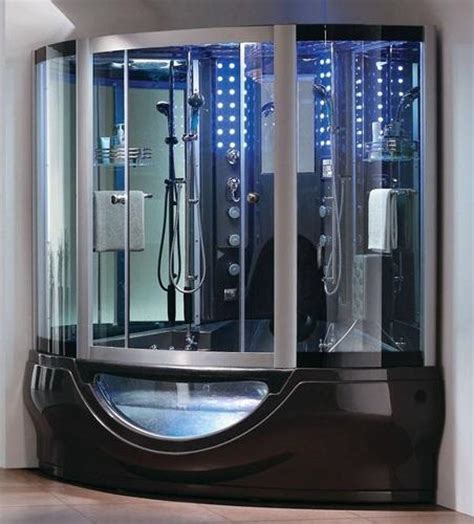 A jacuzzi whirlpool tub, meanwhile, is designed for deep massaging. Shraddha Sanitation D-Shaped Steam Shower Room with ...