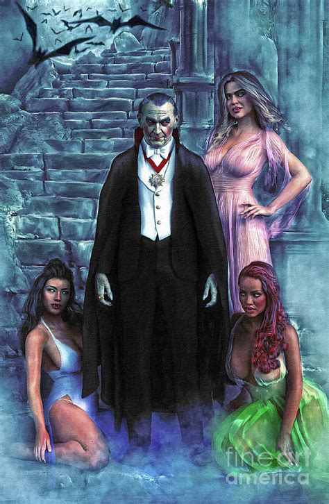 Dracula And His Brides Marks Spears Monsters Mixed Media By Mark Spears