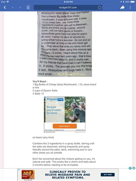 3 cups epsom salt 3 stale cans of (cheap)beer 1 big bottle of cheap blue homemade mosquito repellent for the yard. Pin by Mary Swick on Around the House | Mosquito yard spray, Mouthwash, Big bottle