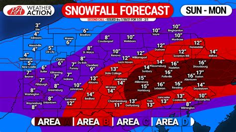 Second Call Snowfall Forecast For Sunday Mondays Major Snowstorm
