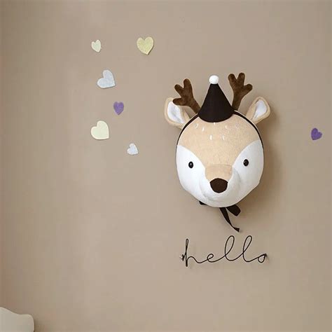 Ins 3d Hot Animal Cartoon Head Wall Hangings For Kids Bedroom Home