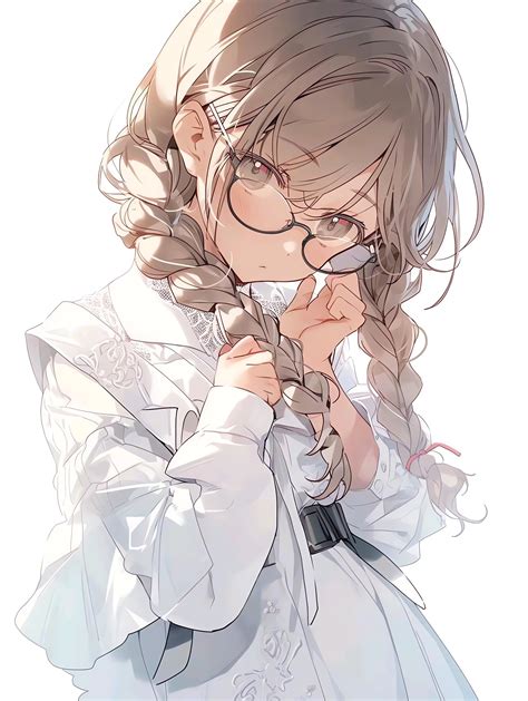 Hintergrundbilder Anime Mädchen Porträtanzeige Brille Zöpfe