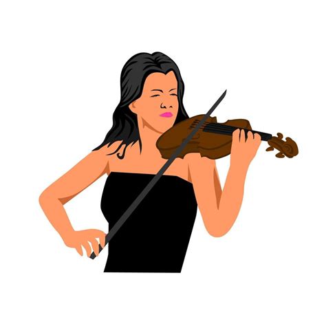 Woman Play Violin Design Illustration Violinist Girl 13628559 Vector