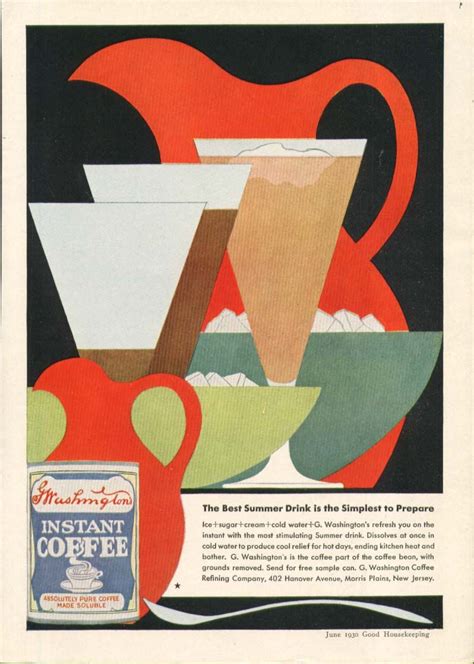 Fabulous Deco Coffee Ad 1930 Great Colors Fun Summer Drinks