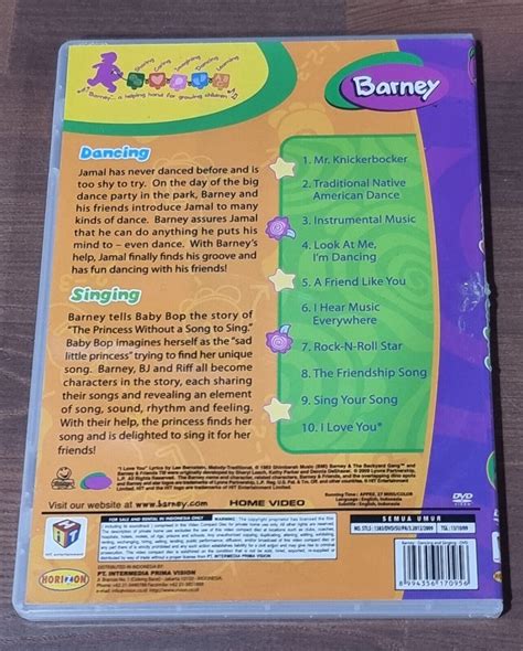 Barney Dancing And Singing Dvd Region 3 Pal Only Released In Asia