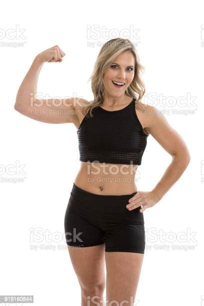 Fitness Woman Flexing Bicep Stock Photo Download Image Now Athlete