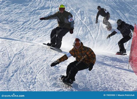 Extreme Snowboarding Race Editorial Stock Photo Image Of Exhilaration