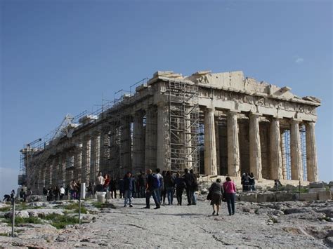 Restoration Of The Famous Historical Parthenon In Acropolis