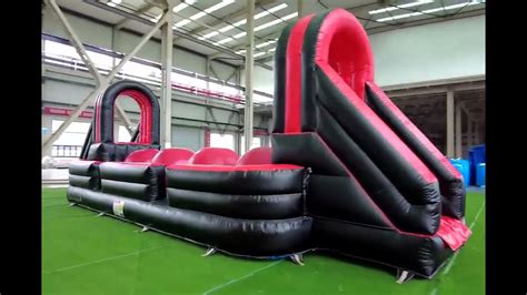 Inflatable Wipeout Course Big Red Balls Youtube