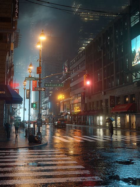 The Night Stroll Full Cg Environment On Behance City Lights At