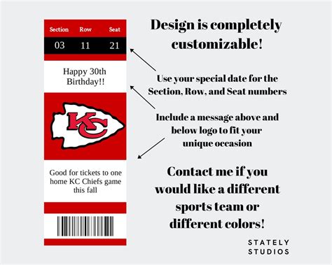 Kc Chiefs Surprise Ticket Gift Kansas City Chiefs Custom Etsy