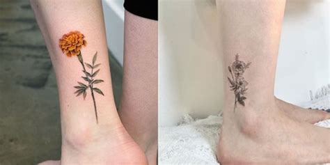 October Birth Flower Tattoos Marigold And Cosmos