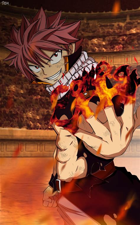 Fighter Fire Pink Hair Red Eyes Fairy Tail Dragneel Natsu