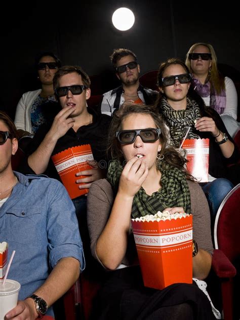 People Eating Popcorn Stock Image Image Of Humor Performence 21373953