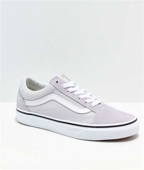 Vans Old Skool Gray Dawn And White Shoes