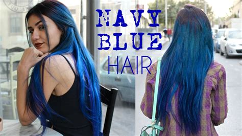 Want to go boldly blue for a day? DYEING MY HAIR NAVY BLUE | Metallic Long Blue Hair ...