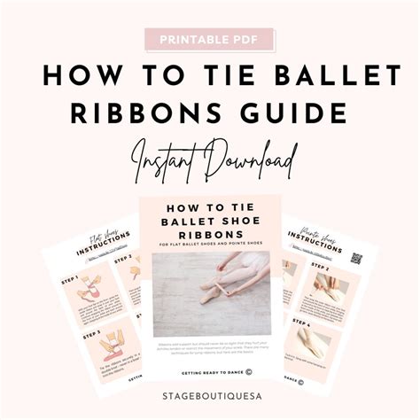 How To Tie Ballet Ribbons Printable Guide For Dancers Ballet Etsy