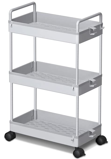 buy ronlap 3 tier classic storage rolling cart slim storage cart with wheels slide out storage