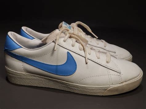 Vintage 80s Nike Wimbledon Talle 7 Blanco Cuero Tenis Zapatos Tenis