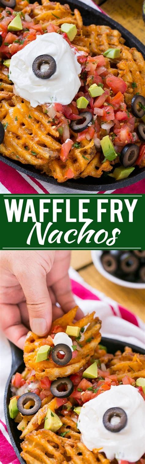 Waffle Fries Are Smothered In Nacho Toppings For A Fun And Delicious