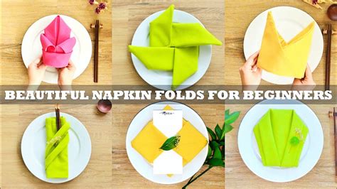 Beginner Napkin Folding Video Tutorial 6 Beautiful Folds In 6 Minutes