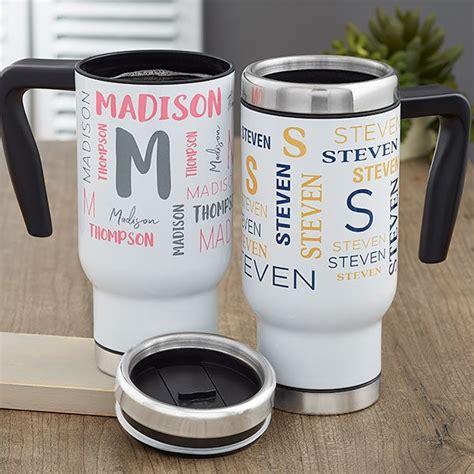 Travel Mugs Personalized Travel Mug Custom With Your Art Logo Photo Or