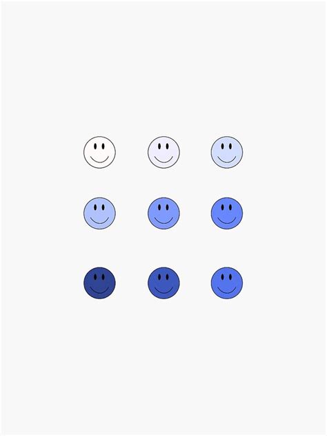 "Smiley Face Pack Blue" Sticker by peytontaylor06 | Redbubble | Preppy