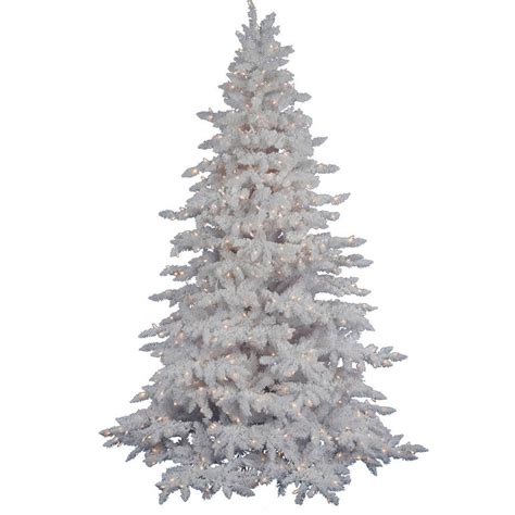 Vickerman 9 Flocked White Spruce Artificial Christmas Tree With 1200