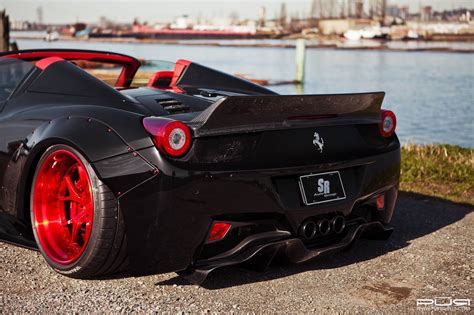 So our guess is the original own of this 512 decided that the daytona spider shouldn't be the only ferrari in the 70s to have drop top capabilities and took matters in to his own hands. Absolutely Crazy Widebody Liberty Walk Ferrari 458 Spider - GTspirit