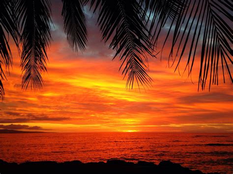Actual Sunset From The Beach Hawaii Fun Beautiful Sunset Sunrise