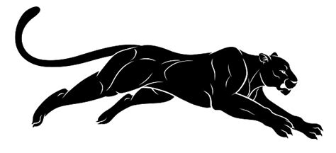 Black Jumping Panther Silhouette Stock Illustration Download Image