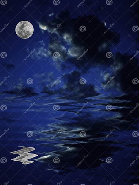 Full Moon Reflection In The Water Stock Image Image Of Moon