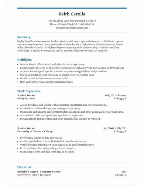Create and download your professional resume in less than 5 minutes. High School Student Resume Template for Microsoft Word | LiveCareer
